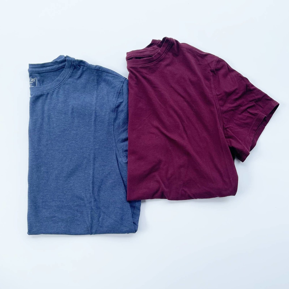 Apt 9 Mens Blue Maroon 2 Basic Tee Bundle